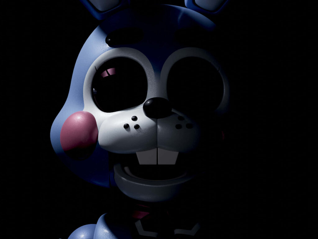 Sinister Silhouette: A Mysterious Toy Bonnie Haunting the Shadows in Five Nights at Freddy's 2 Video Game Wallpaper