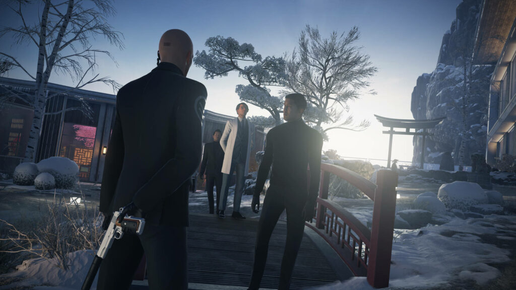Stealthy Pursuit: Hitman 47 on a Bridge, Concealed Weapon Ready - HD Wallpaper