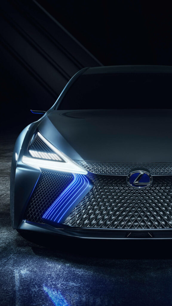 Luxuriously Sleek: The Captivating Front Profile of a Silver Lexus LS - Lexus iPhone Background Image Wallpaper