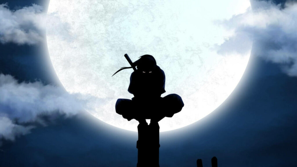 Ninja's Eclipse: Ethereal Anime Laptop Background Wallpaper