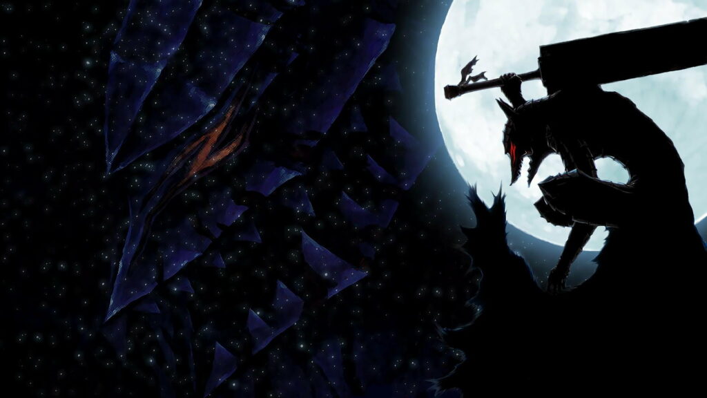 Badass Berserk: A Cool Anime Silhouette in HD Wallpaper