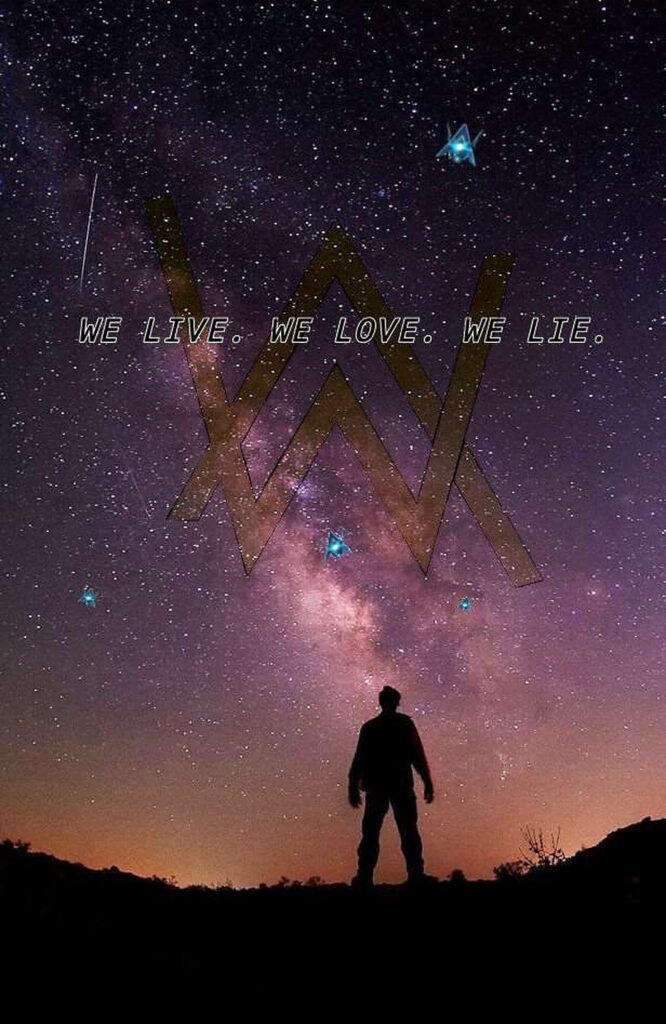 Silhouetted Majesty: Alan Walker & His Iconic Logo Embrace the Sky Wallpaper