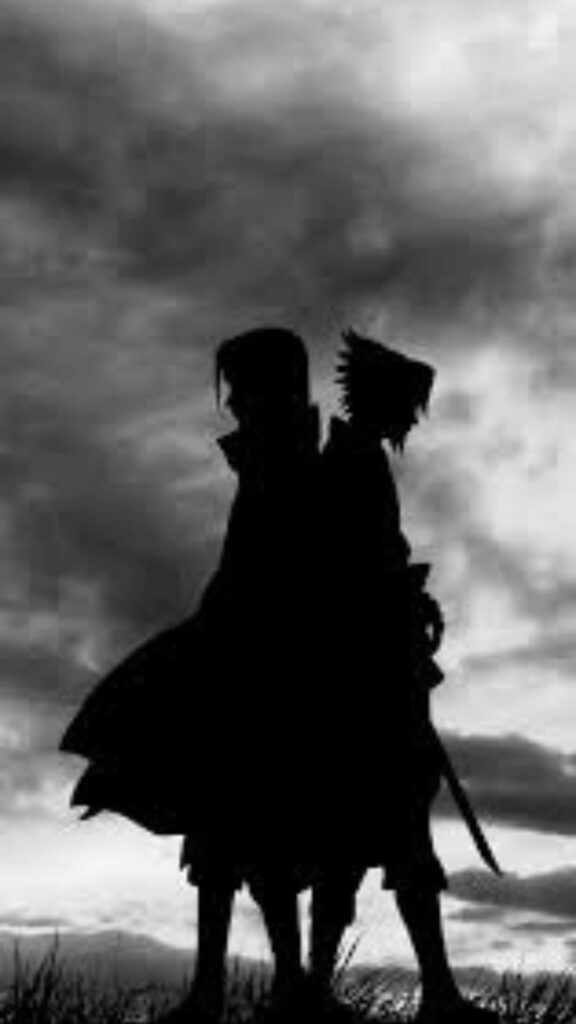 Anime Silhouette Wallpaper: Mysterious Sky Background Art