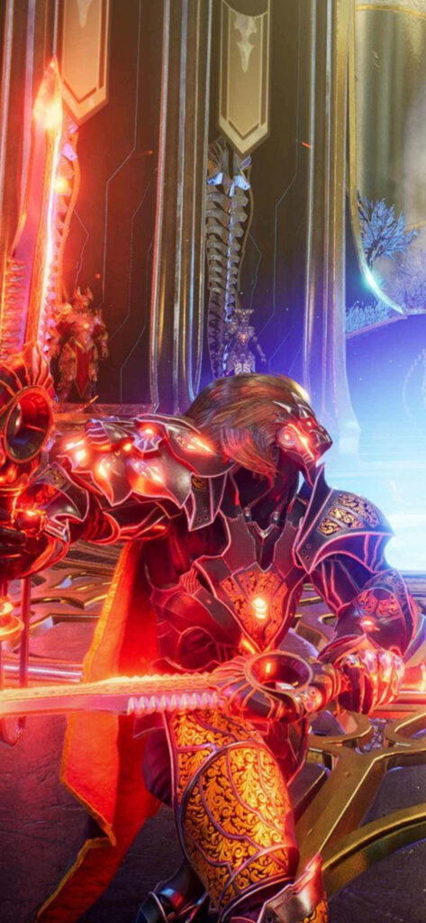 Radiant Silvermane's Fiery Blades - Captivating Godfall Snapshot Wallpaper