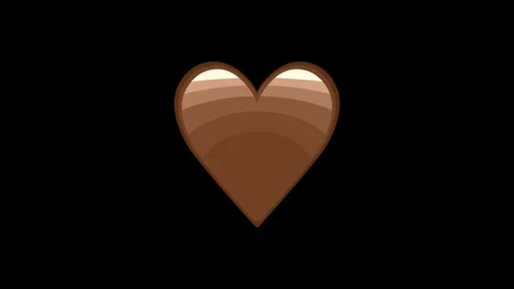 Minimalistic Brown Heart Wallpaper on Solid Black Background