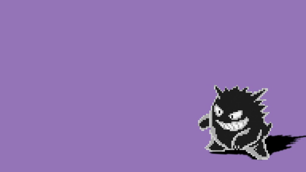 Subtle and Sleek: Gengar's Minimalistic HD Wallpaper