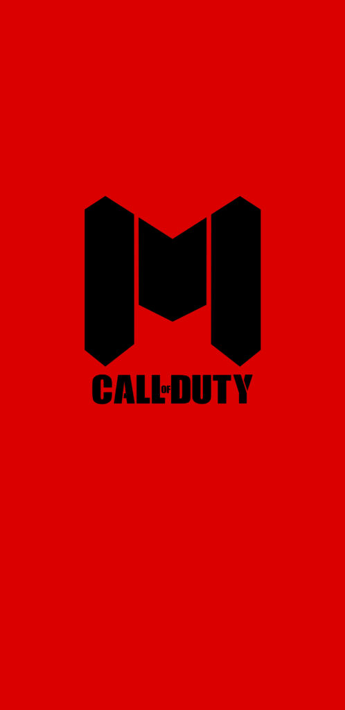 Minimalistic 8K Gamers' Delight: Call of Duty Logo Shines on Fiery Red Phone Wallpaper