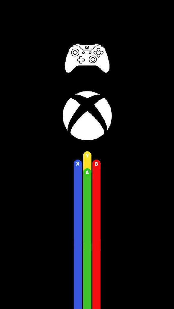 Xbox and Controller on a Minimal Dark Amoled Background Wallpaper