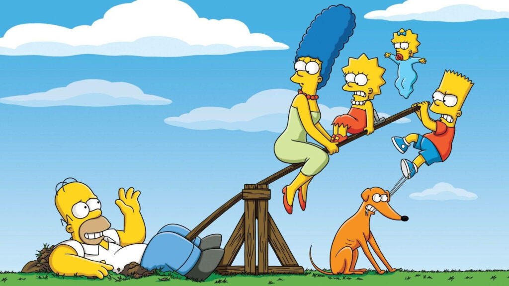 Holiday Heroes: The Simpsons Family Saves Homer with Santa's Little Helper in Festive Wallpaper
