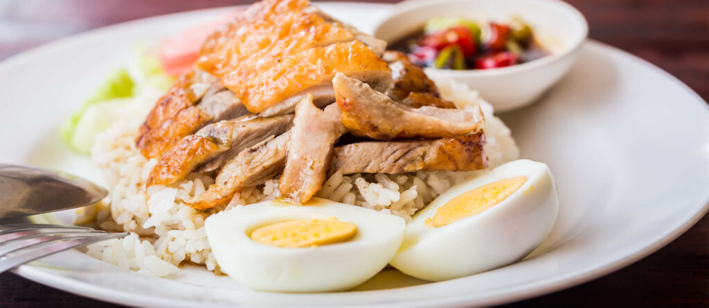 Delicious Singaporean Duck Rice Wallpaper: Tender Duck, Fluffy Rice