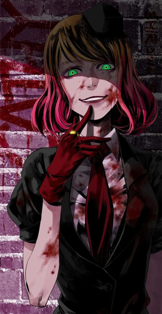 Sinister Character Wallpaper: Eerie Green Eyes & Dark Aesthetic