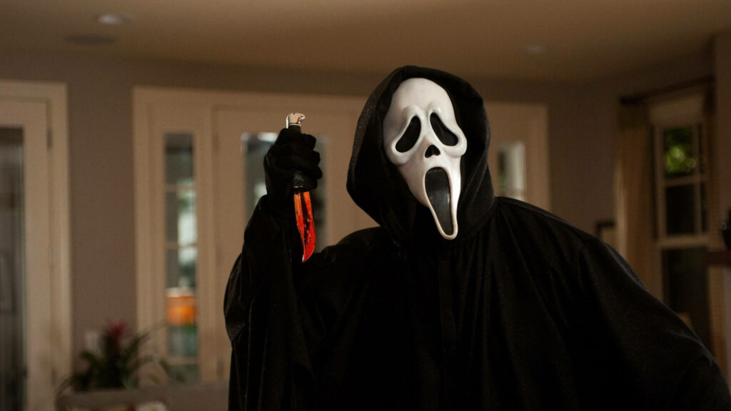 Ghostface's Chilling Presence Evident in Background Photo from Scream 4 - Ghostface Background Wallpaper