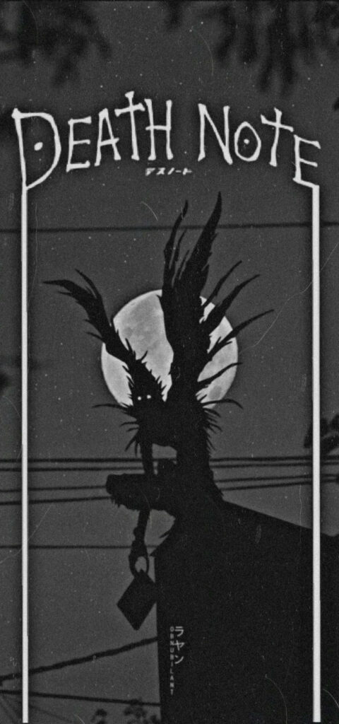 Shadow of The Shinigami: Moonlit Death Note Phone Wallpaper