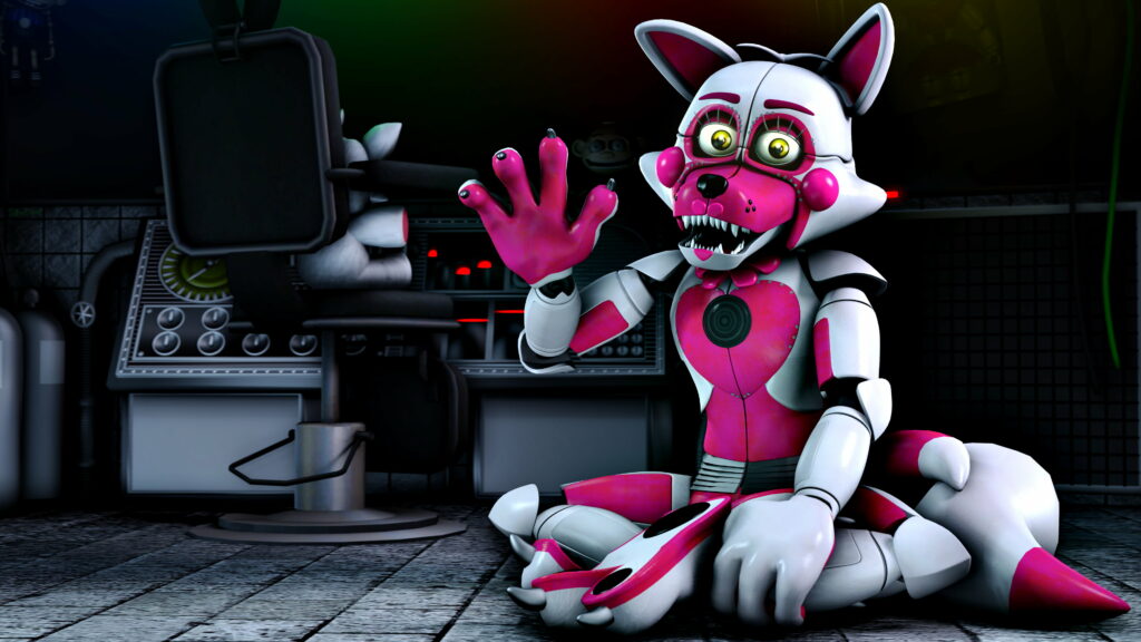 Frightful Frenzy: Terrifying Five Nights at Freddy's Sister Location FNAF 4K Wallpaper