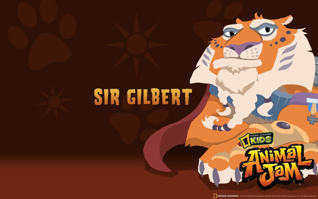 Sir Gilbert Animal Jam wallpaper bold regal character design on deep brown background