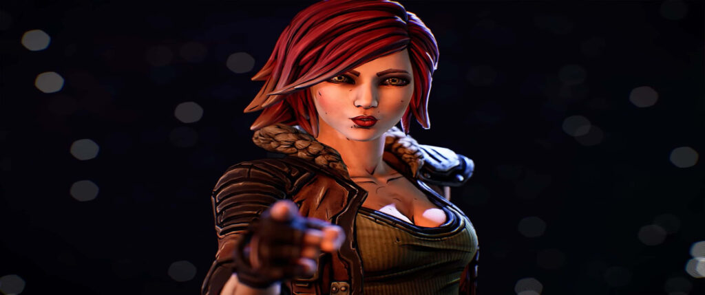 Mystic Siren Lilith: Guiding Hand in a Vibrant Borderlands 3 Landscape Wallpaper