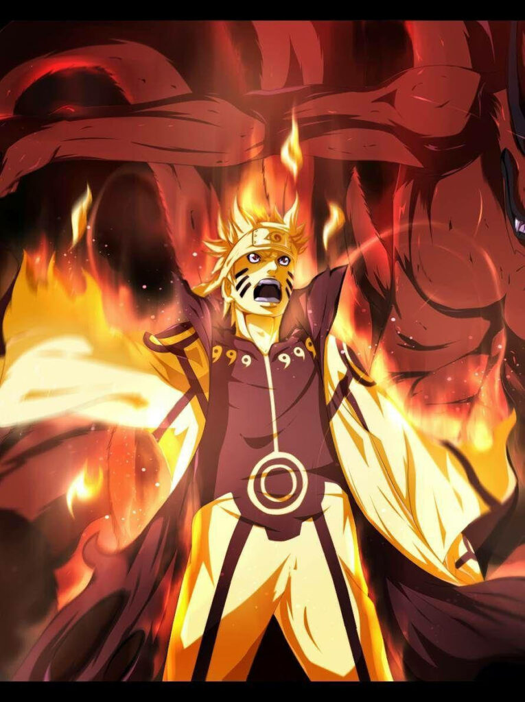 Roaring Six Paths Sage Mode: A Dynamic Naruto Phone Wallpaper