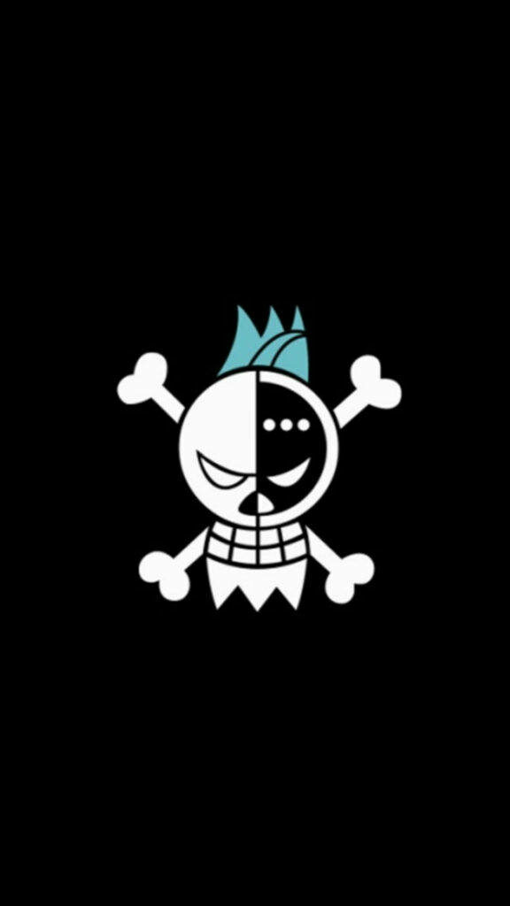 Pirate-Themed iPhone Skull Logo Sets Sail on Sleek Black Background Wallpaper