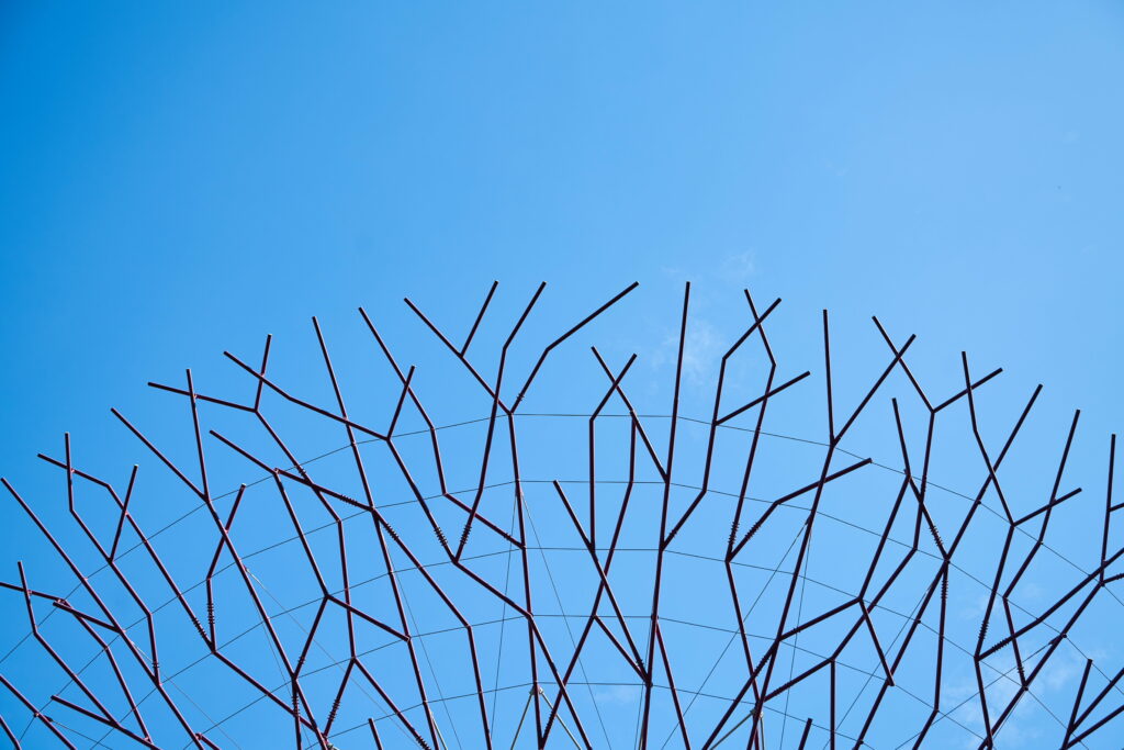 Sky Blue Abstract Fence Pattern: A Macro Texture Wallpaper