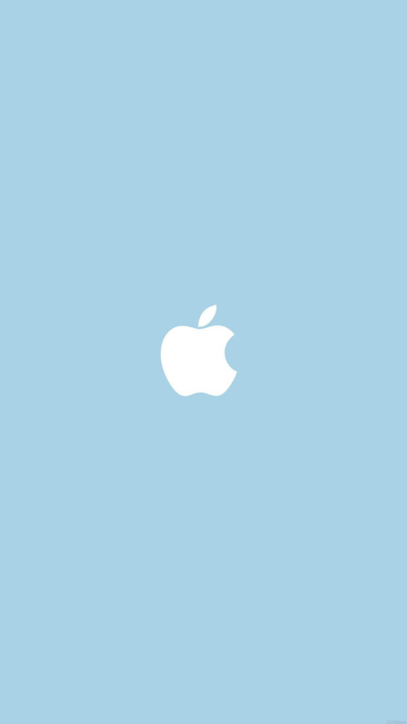 Serene and Minimalistic: Sky Blue Apple Logo Wallpaper for iPhone 11