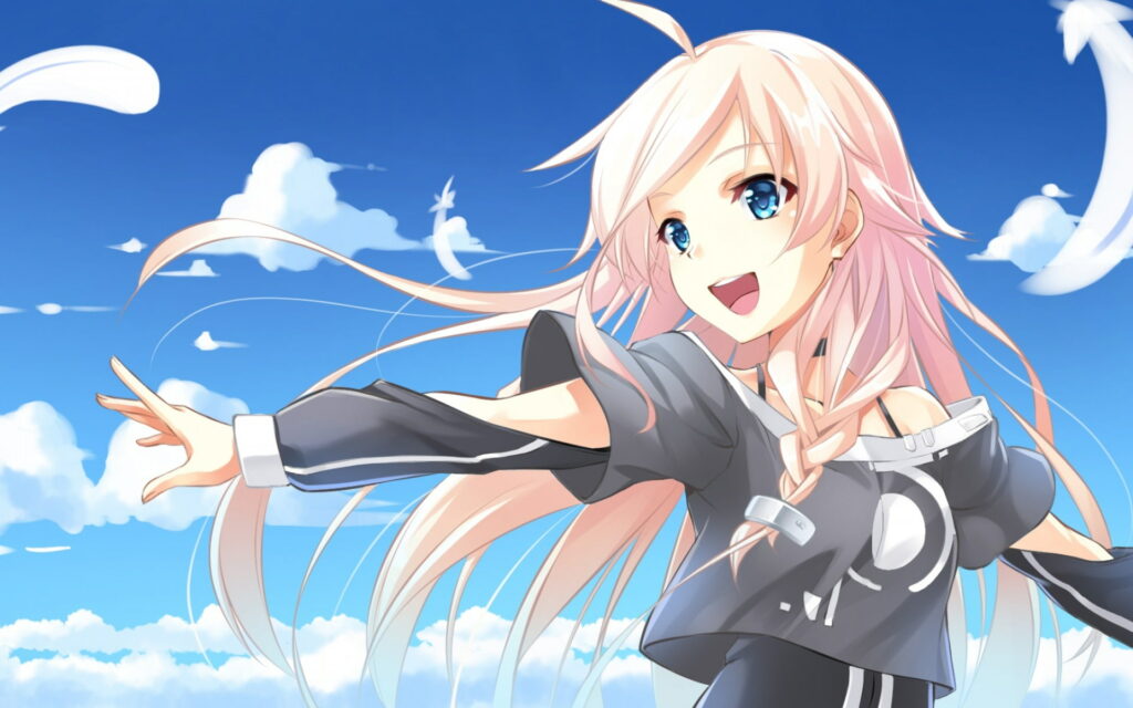 Sky High Cutie: Pink-Haired Anime Character HD Wallpaper