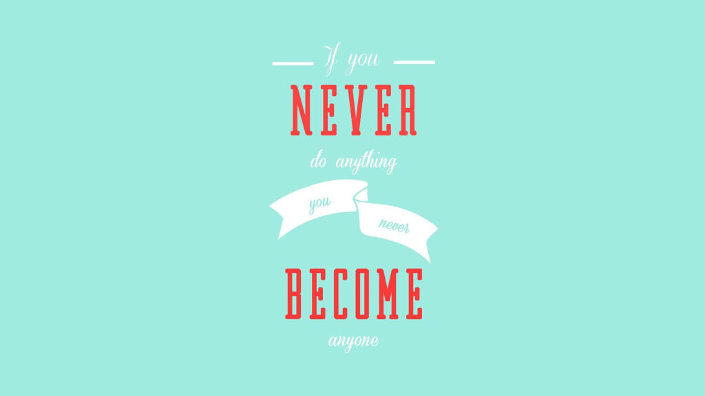Empowering red and white motivational message against blue sky background Wallpaper