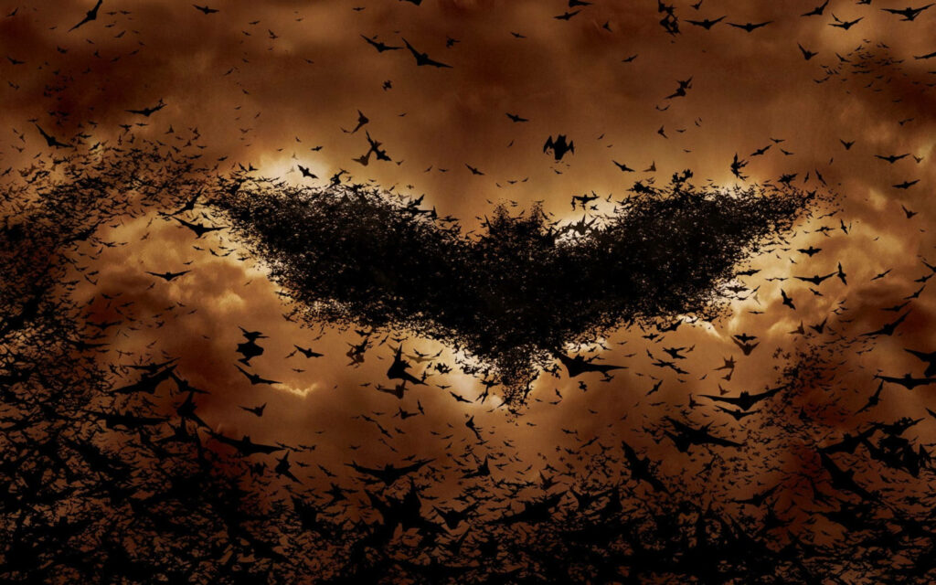 Bats in the Sky: A Unique Batman Logo Wallpaper