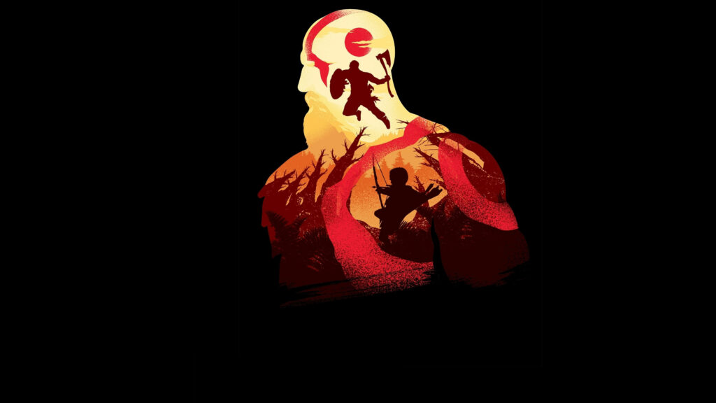 The Mighty Kratos: A Simplistic God of War Wallpaper