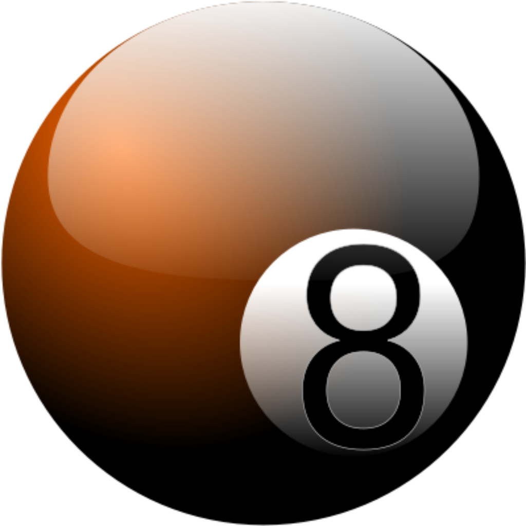 Sleek 3D Billiard 8 Ball Graphic - Polished Wallpaper Background