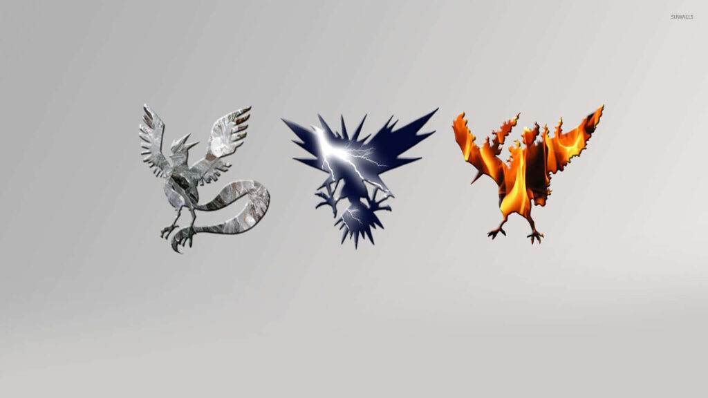 3D Metallic Bird Creatures on Vibrant Gradient Wallpaper