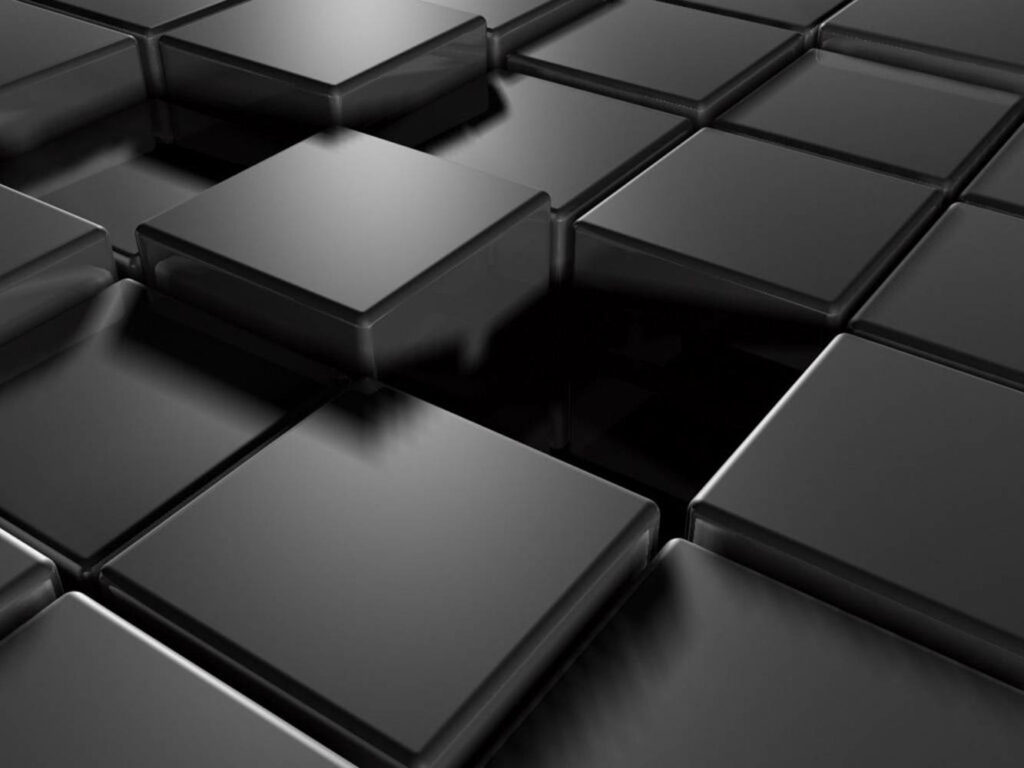 Modern 3D Wallpaper: Black Glossy Tiles with Dynamic Design