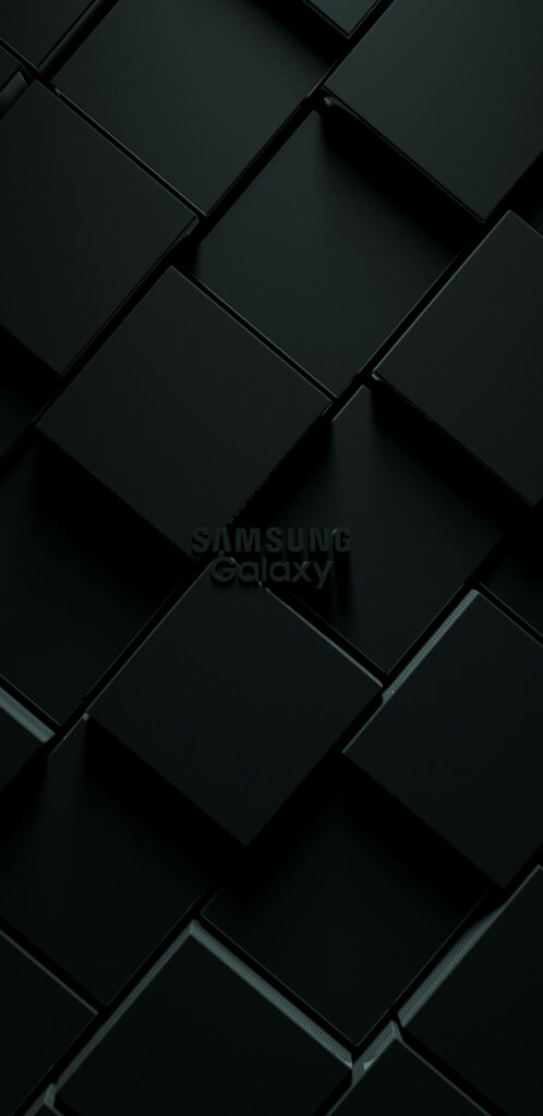 Modern 3D Cube Wallpaper: Sleek Dark Design for Samsung Galaxy