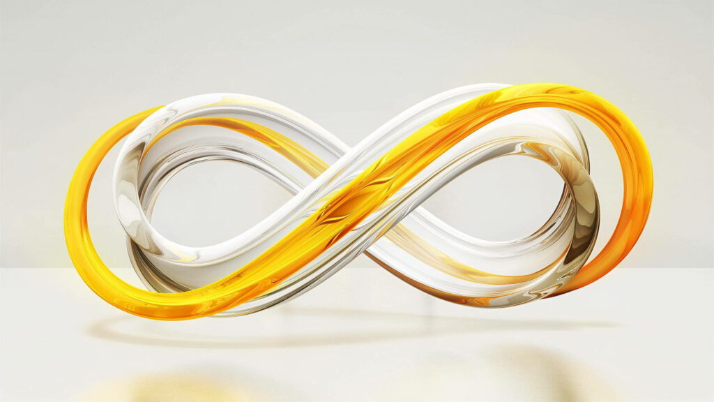 Elegant Gold & Silver Infinity Symbol Wallpaper on Minimalist Background
