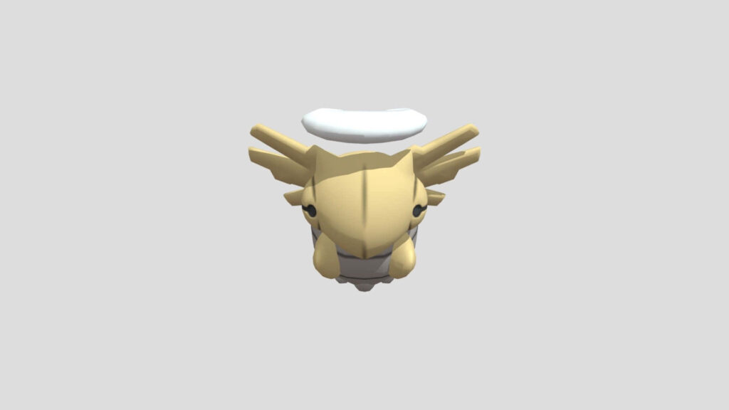 Minimalist Shedinja 3D Wallpaper on Light Gray Background