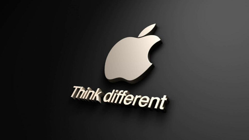 Minimalist 4K Apple Logo Wallpaper: Think Different in Metallic Style