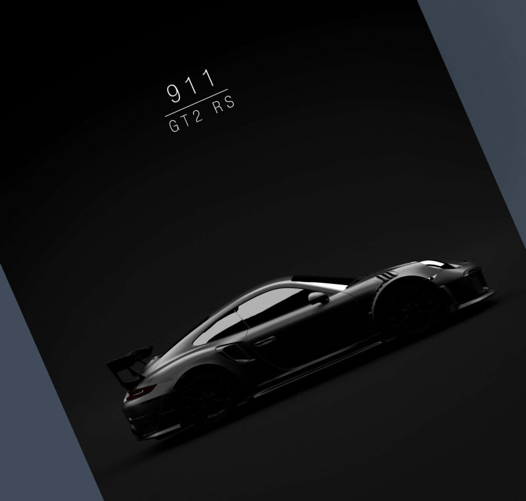 Sleek 911 GT2 RS Wallpaper: Modern Design on Dark Background