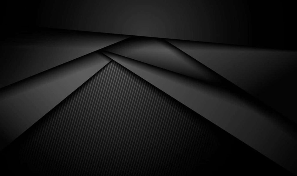 Abstract wallpaper with layered geometric shapes in deep charcoal and black tones minimalist design