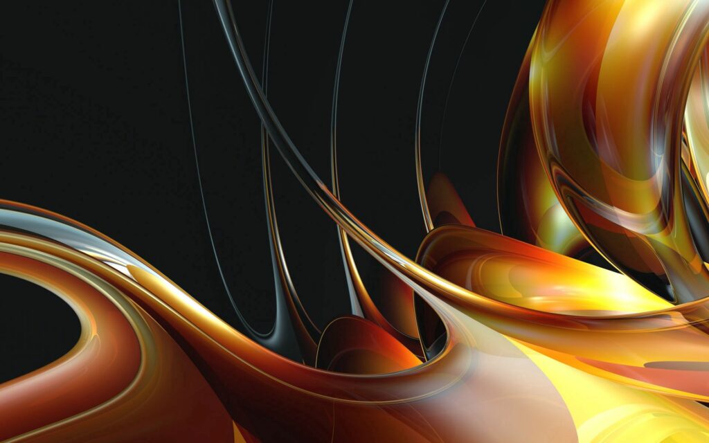 Dynamic Abstract Wallpaper: Smooth Metallic Gold & Bronze Design