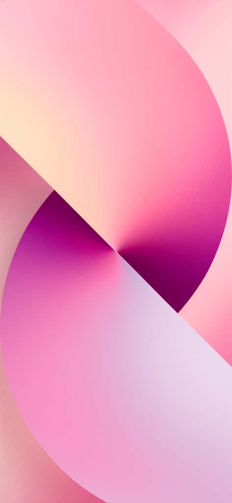 Abstract iPhone 13 Pro wallpaper with vibrant pink magenta coral curved gradient minimalist design