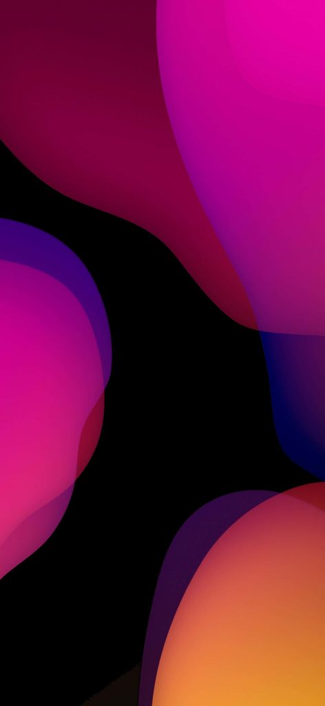 Abstract iPhone wallpaper with vibrant pink purple orange gradients on black minimalist background