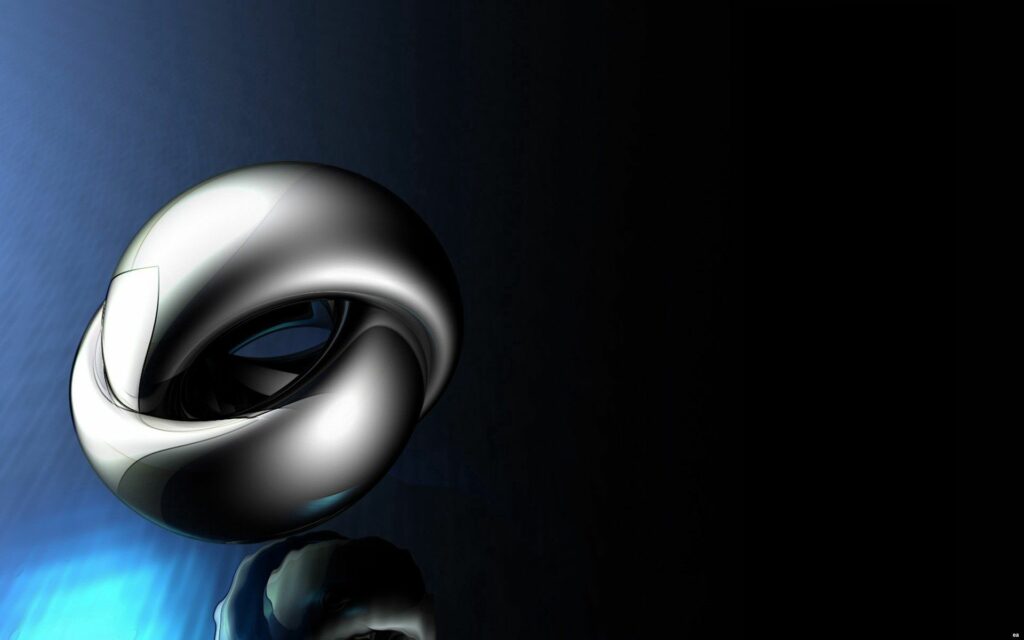 Futuristic Alloy Figurine: Sleek Modern Form on Dark Background Wallpaper