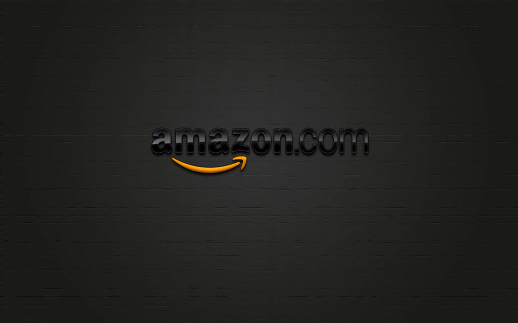 Amazon logo dark gray on textured black background sleek modern wallpaper design