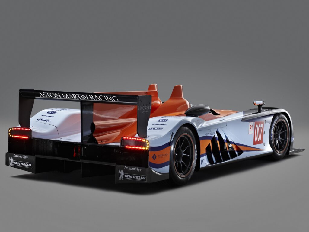 Rear View of 2011 Aston Martin AMR-One LMP1 Racing Car Wallpaper