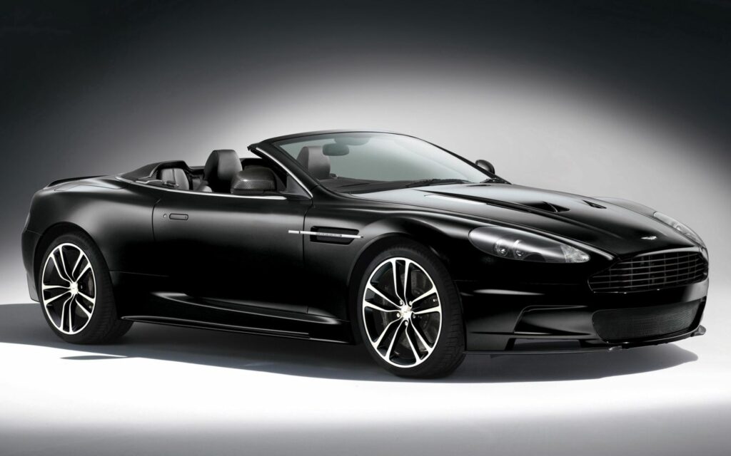 Elegant Black Aston Martin DBS Carbon Edition Wallpaper - Side View