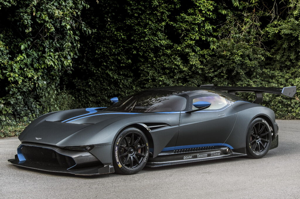 Aston Martin Vulcan in Lush Green: Sleek Design Wallpaper