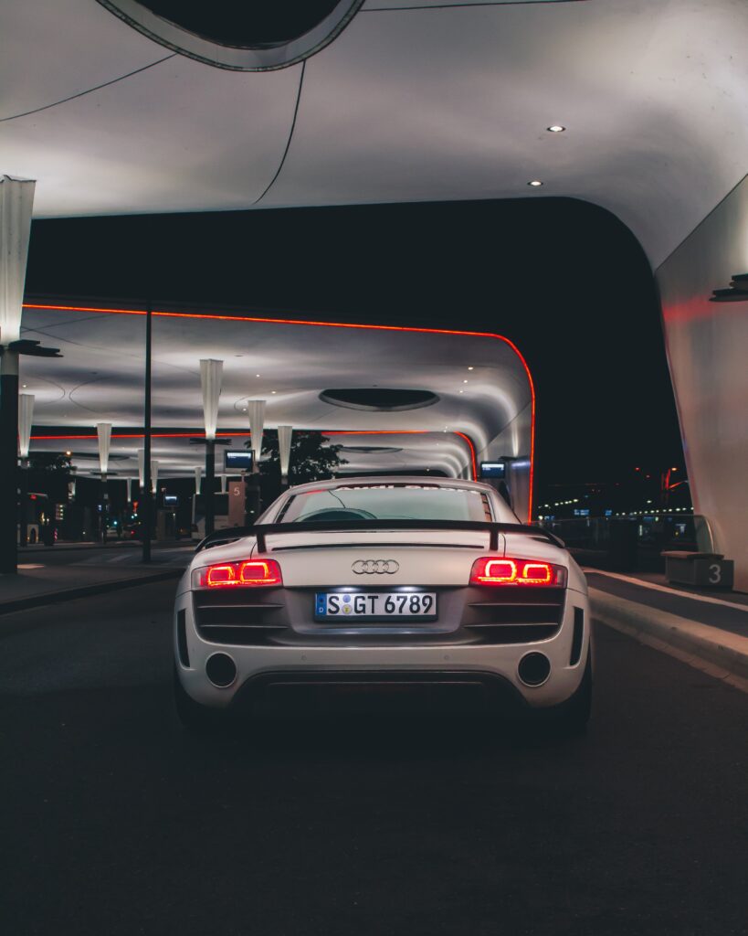 Elegant Audi Sports Car Rear View Wallpaper with Distinctive Taillights