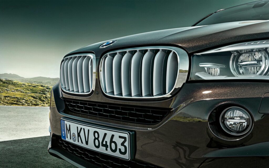 Stunning BMW X5 Front View Wallpaper with Natural Backdrop