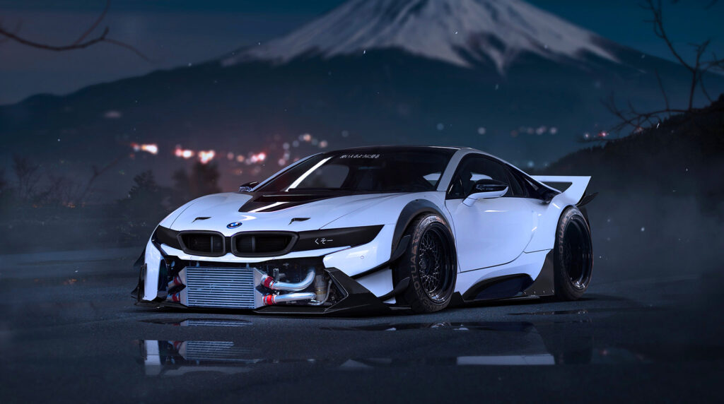Stunning BMW i8 Sports Car Wallpaper: Aerodynamic Design & Custom Mods