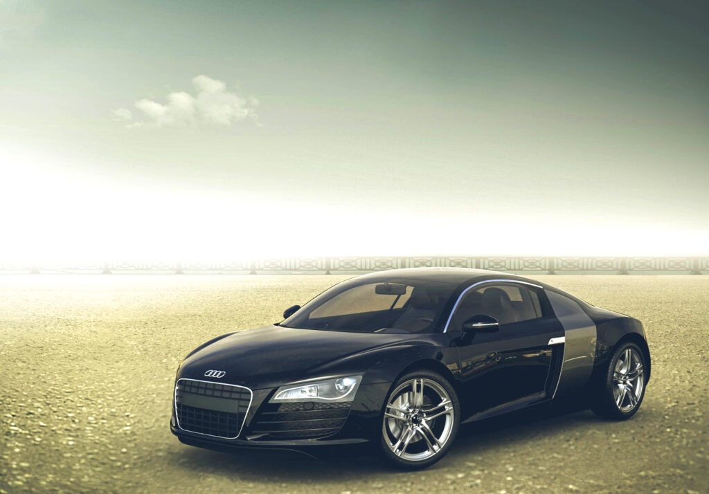 Elegant Black Audi R8 Wallpaper - Sleek Design & Minimalist Background