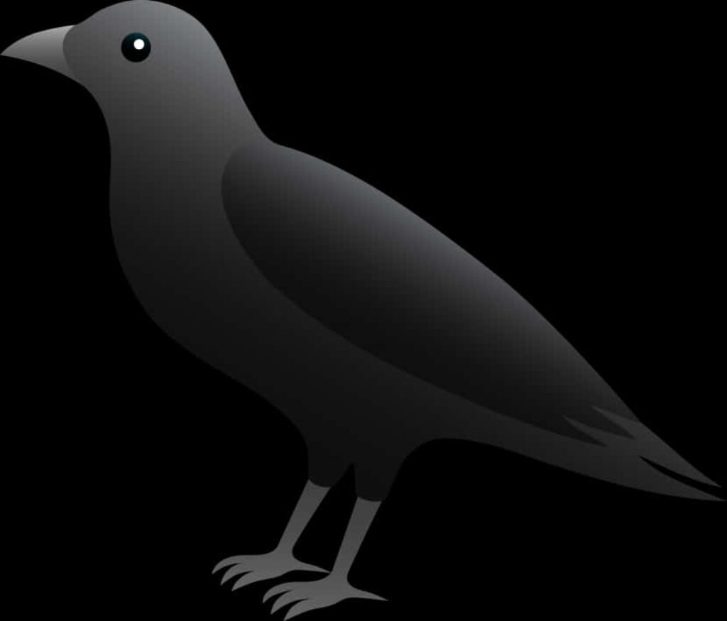 Sleek Black Crow Wallpaper on Minimalist Dark Background